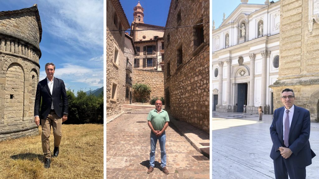 Juan Carlos Agustín, Javier Betorz y Rafael Samper, presidentes de los Comités Intercomarcales del Partido Aragonés